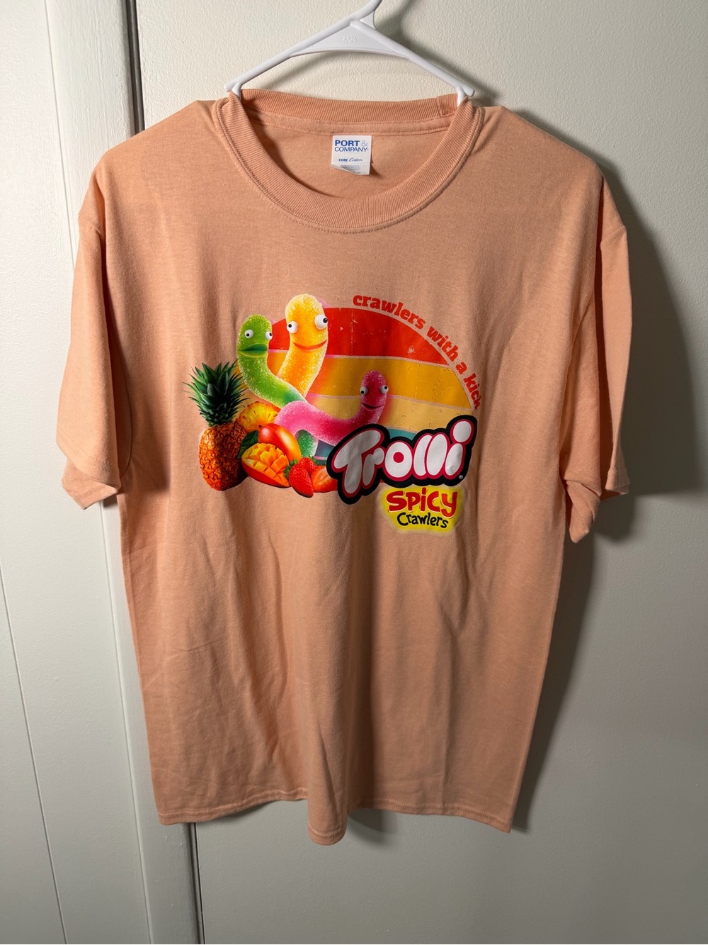 Port and Company Peach Trolli Spicy Crawlers Graphic Tee